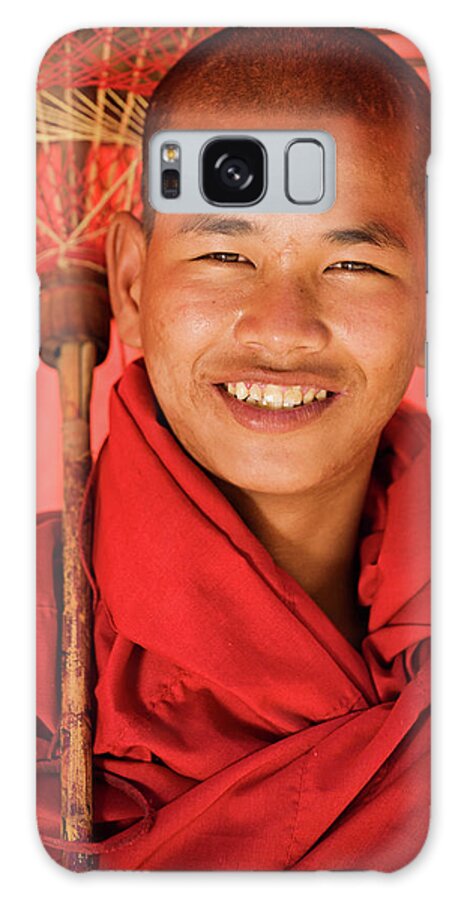 Scenics Galaxy Case featuring the photograph Novice Buddhist Monk, Myanmar by Hadynyah