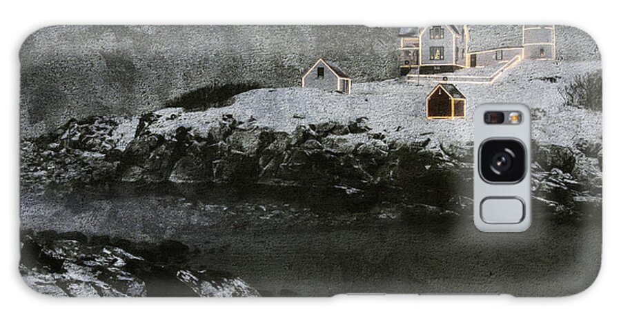 Nubble Galaxy Case featuring the photograph Nubble Light Stormy Night by Betty Denise