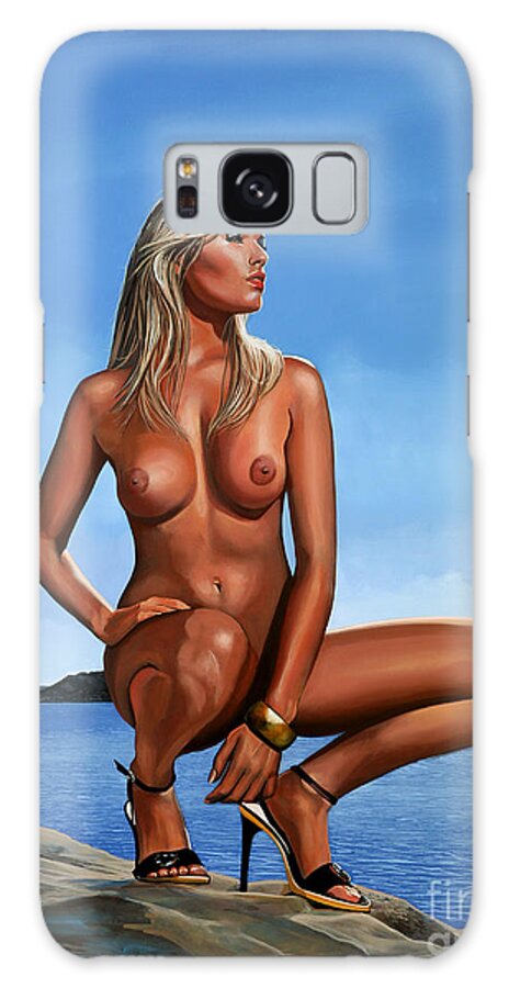 Paul Meijering Galaxy Case featuring the painting Nude Blond Beauty by Paul Meijering