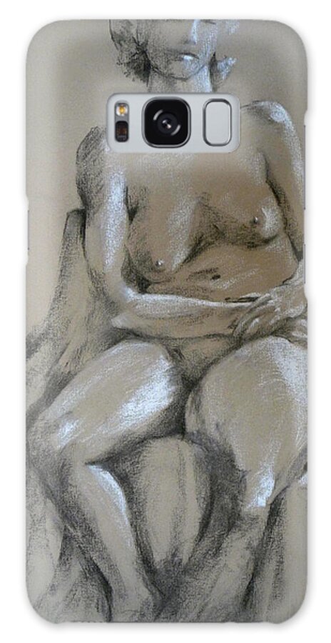 Young Matron Galaxy Case featuring the drawing Nude female by Joan Jones
