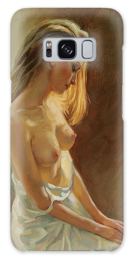Female Nude Galaxy Case featuring the painting Nude model by Serguei Zlenko