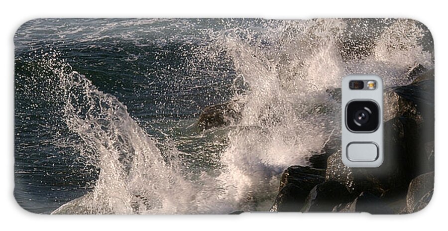 Rocks Galaxy Case featuring the photograph Ocean Beach Splash 3 by Wesley Elsberry