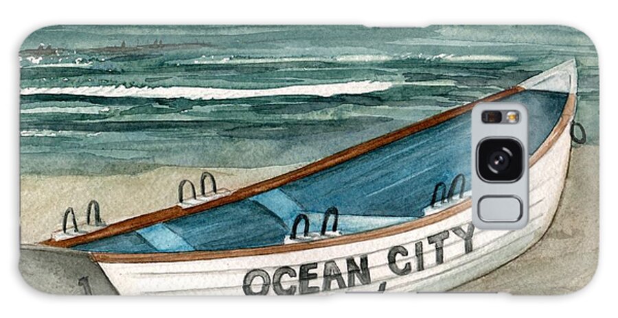 Ocean City Lifeguard Boat Galaxy S8 Case featuring the painting Ocean City Lifeguard Boat 2 by Nancy Patterson