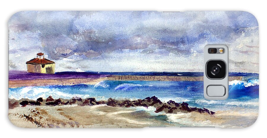  Plein Air Artists Galaxy S8 Case featuring the painting Ocean Inlet Beach in Boynton Beach by Donna Walsh