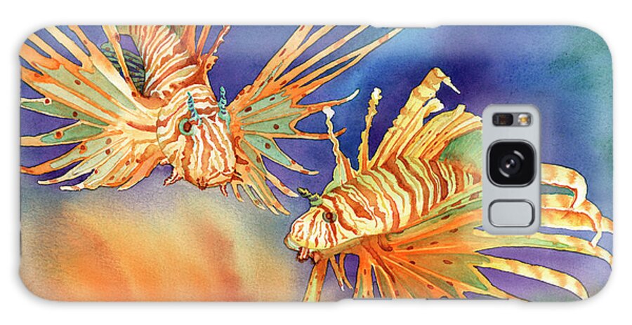 Lionfish Galaxy Case featuring the painting Ocean Lions by Tracy L Teeter 