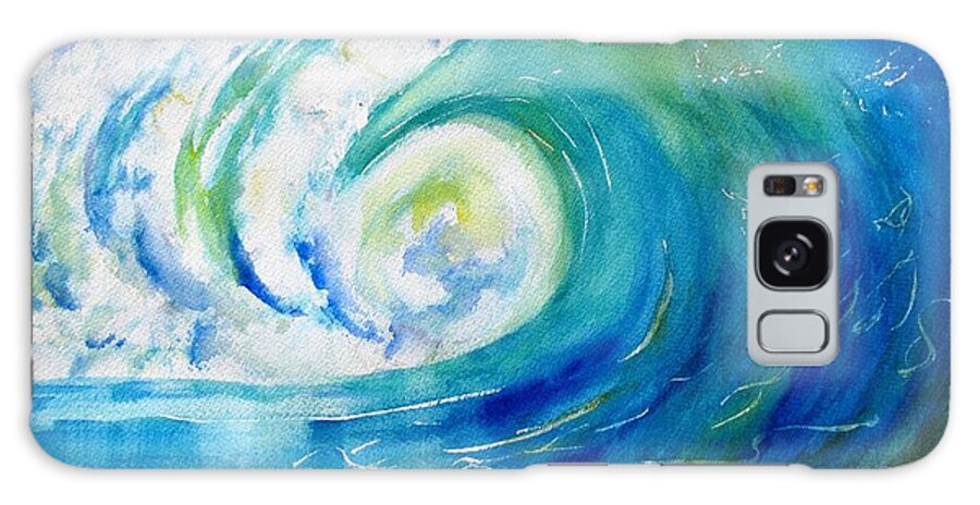 Ocean Galaxy Case featuring the painting Ocean Wave by Carlin Blahnik CarlinArtWatercolor