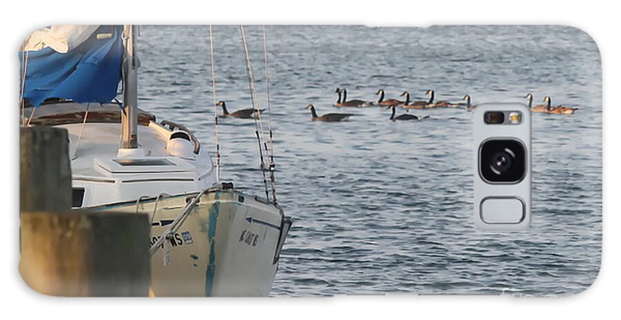 Boats Galaxy Case featuring the photograph Ocracoke Boats and Birds by Cathy Lindsey