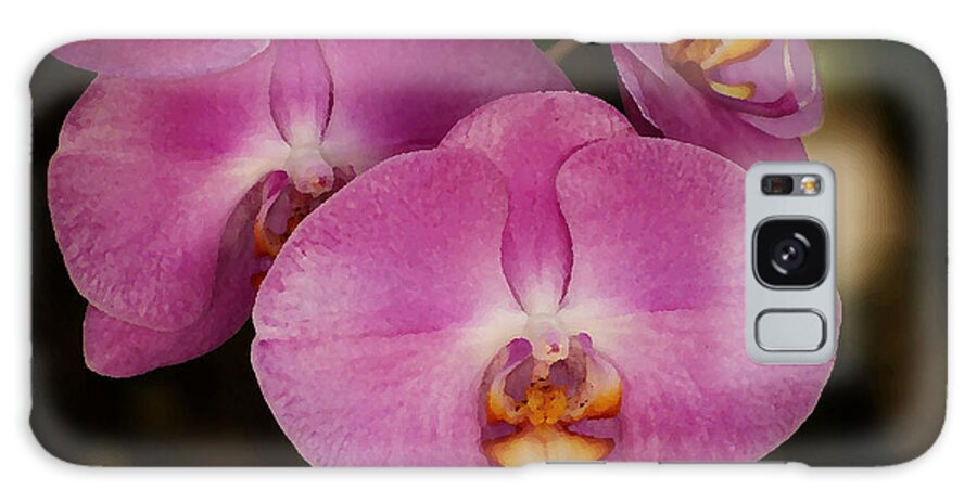 Red Galaxy Case featuring the photograph Oil Painted Orchids by Lorenzo Cassina