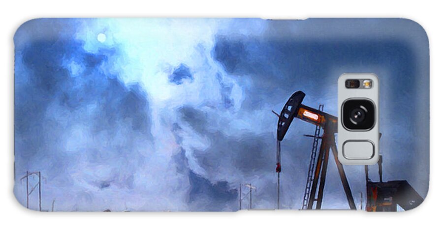 Oil Field Galaxy Case featuring the photograph Oil Pump Field by Wingsdomain Art and Photography