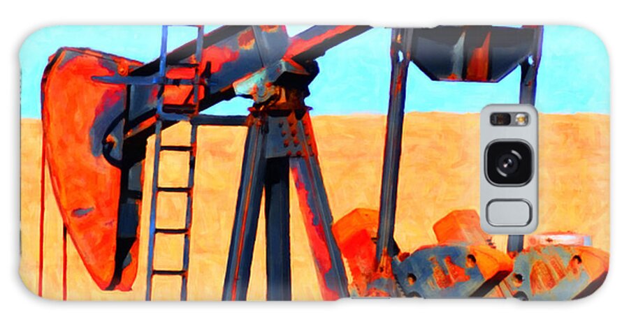 Houston Galaxy Case featuring the photograph Oil Pump - Painterly by Wingsdomain Art and Photography