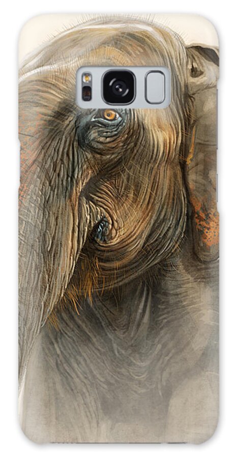 Elephant Galaxy Case featuring the digital art Old Lady of Nepal 2 by Aaron Blaise
