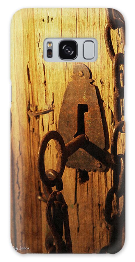 Old Lock And Key Galaxy Case featuring the photograph Old Lock And Key by Tom Janca