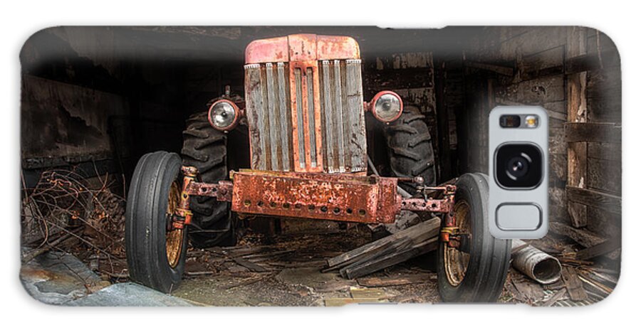 Tractor Galaxy Case featuring the photograph Old tractor Face by Gary Heller