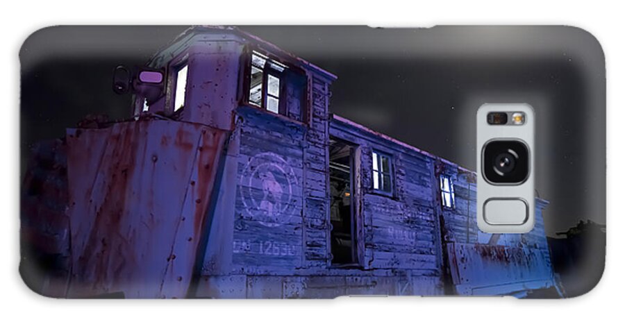 Old Trail Snow Plow Galaxy Case featuring the photograph Old train trail snow plow by Keith Kapple