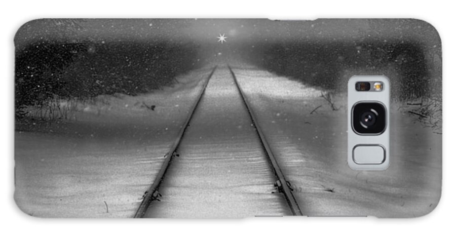 Train Tracks Galaxy Case featuring the photograph Oncoming by Cathy Kovarik