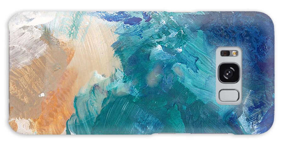 Abstract Painting Galaxy Case featuring the painting On A Summer Breeze- contemporary abstract art by Linda Woods