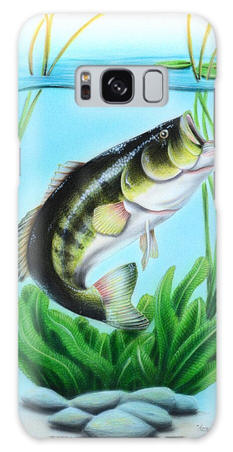 Bass Galaxy Case featuring the mixed media Open to Bugs by Sam Davis Johnson