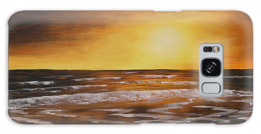 Beach Galaxy Case featuring the painting Orange Dusk by Wayne Cantrell