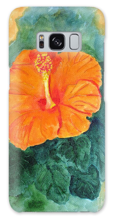 Hibiscus Galaxy S8 Case featuring the painting Orange Hibiscus by Sandy McIntire