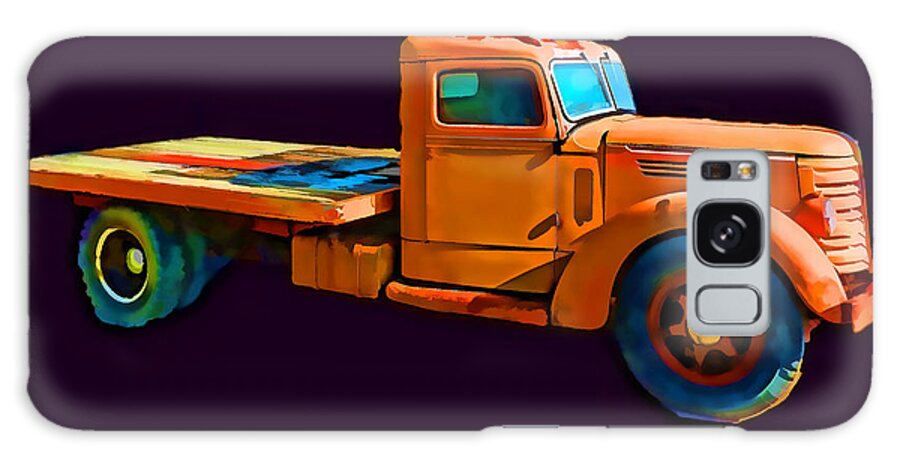 Old Truck Galaxy Case featuring the photograph Orange Truck Rough Sketch by Cathy Anderson