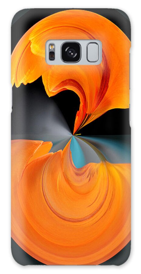 Flowers Galaxy Case featuring the photograph Orange Tulip Hour Glass by Jim Baker