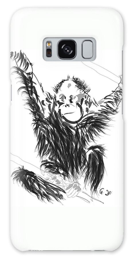 Wildlife Galaxy Case featuring the painting Orangutan baby by Go Van Kampen