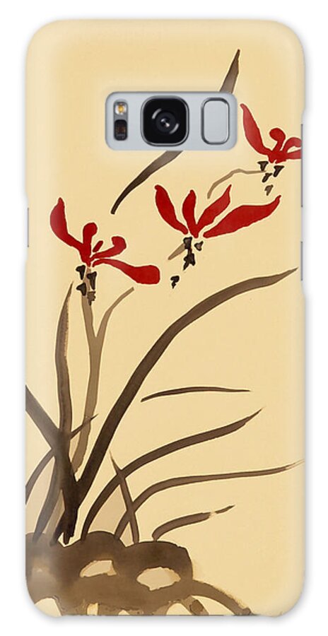 Floral Galaxy Case featuring the painting Orchids V by Heidi E Nelson