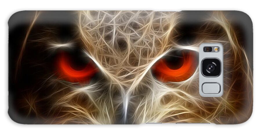 Owl Galaxy Case featuring the digital art Owl - fractal artwork by Lilia S