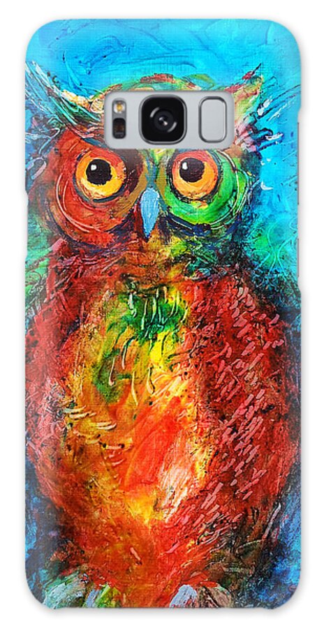 Owl Galaxy S8 Case featuring the painting Owl in the night by Faruk Koksal