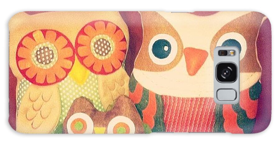 Autumn Galaxy Case featuring the photograph Owl Love! Hanging Out On The Sofa by Shalon Larmour
