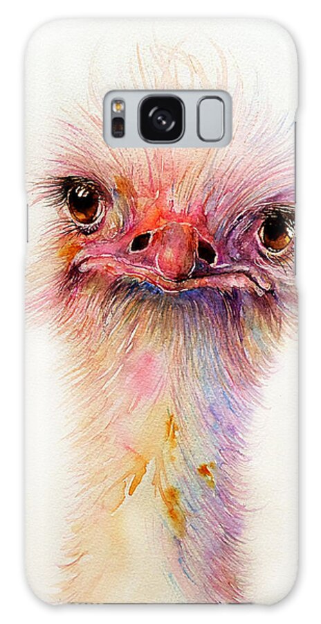 Ostrich Galaxy S8 Case featuring the painting Ozzy the Ostrich by Arti Chauhan