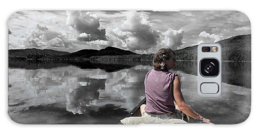 Canoe Galaxy Case featuring the photograph Paddling Attean Pond by John Meader
