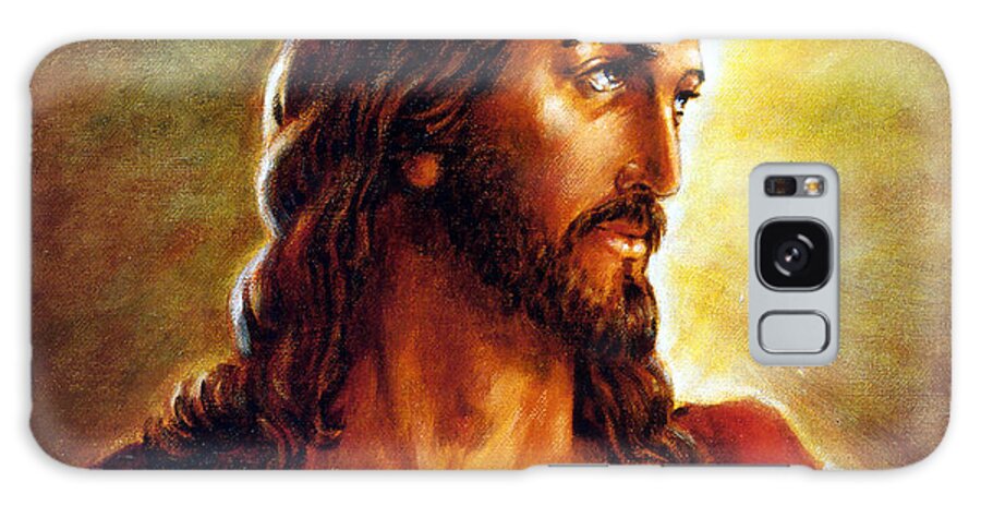 Jesus Galaxy Case featuring the painting Painting of Christ by John Lautermilch