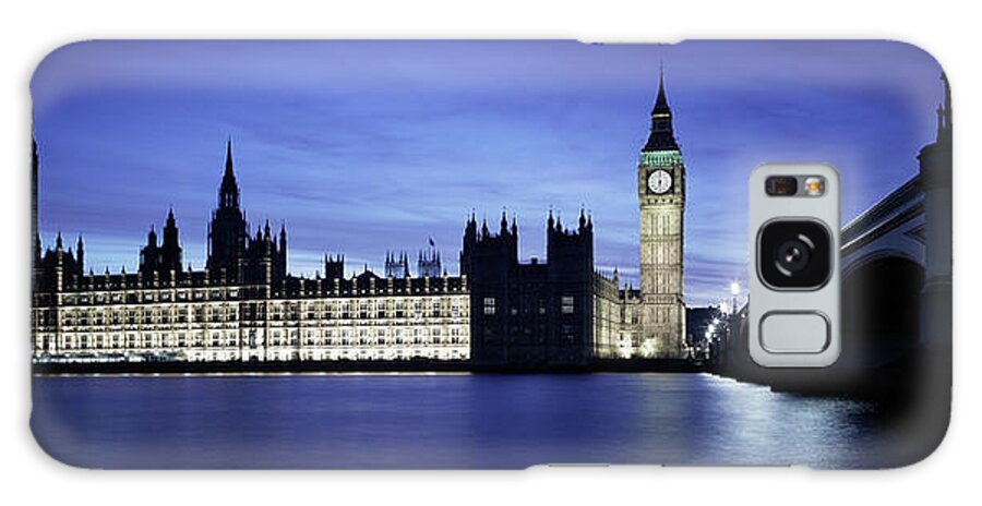 Clock Tower Galaxy Case featuring the photograph Palace Of Westminster by Adam Gault