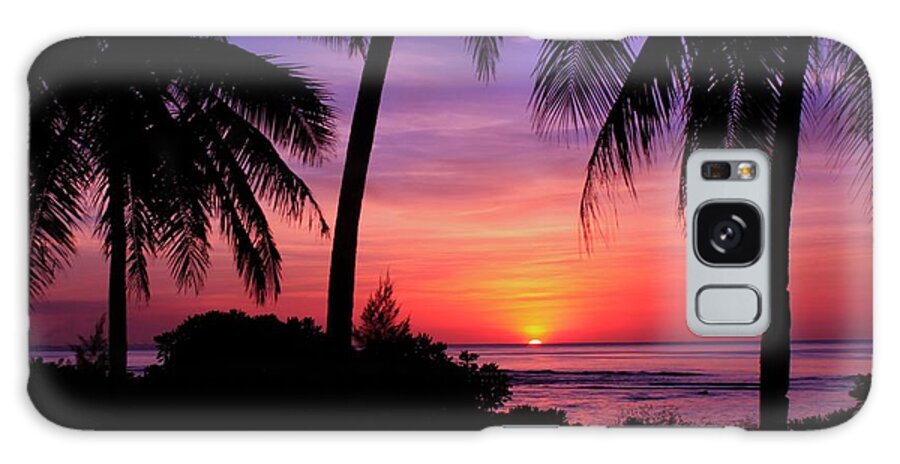 Beautiful-sunsets Galaxy Case featuring the photograph Palm Tree Sunset in Paradise by Scott Cameron