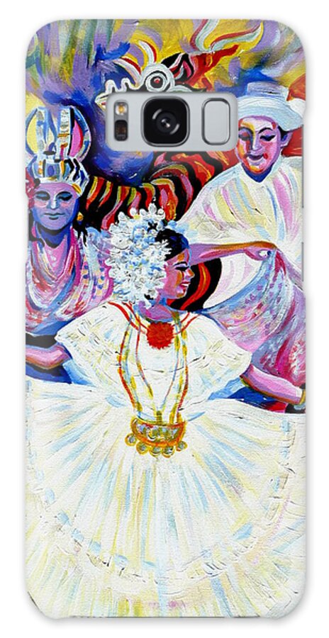 Travel Galaxy Case featuring the painting Panama Carnival. Fiesta by Anna Duyunova