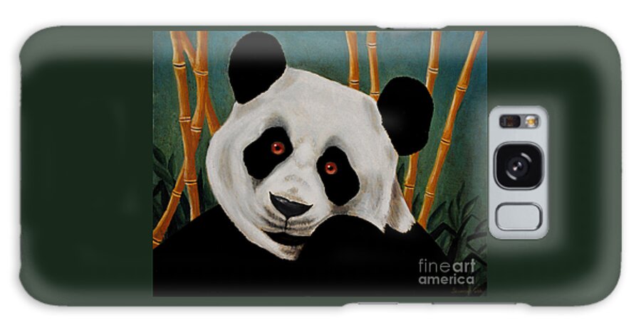 Panda Galaxy Case featuring the painting Panda by Savannah Gibbs