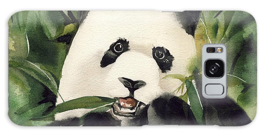 Panda Watercolor Galaxy Case featuring the painting Panda Watercolor by Alfred Ng