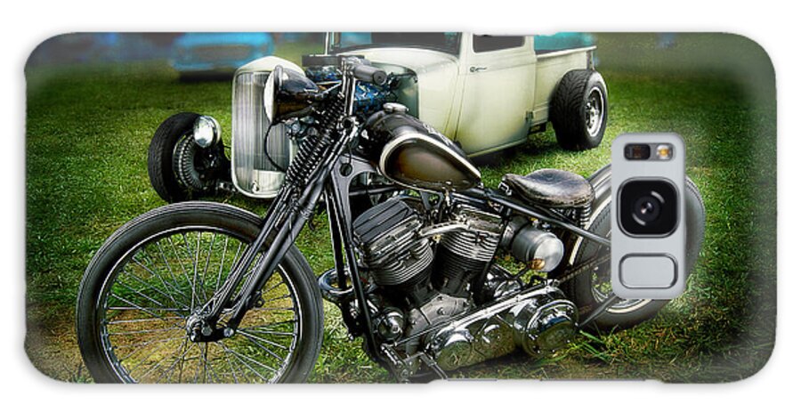 Antique Galaxy Case featuring the photograph Panhead Harley and Ford Pickup by YoPedro