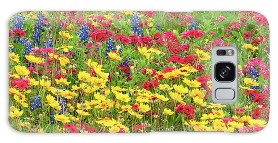 North America Galaxy Case featuring the photograph Panorama Field of Wildflowers Texas by Dave Welling