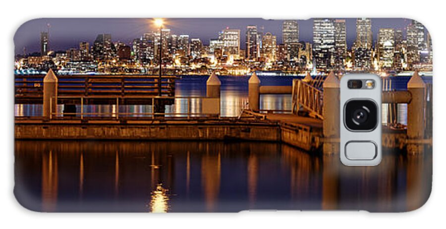 Alki Beach Galaxy Case featuring the photograph Panorama of Downtown Seattle from Alki Beach - West Seattle Seacrest Park Washington State by Silvio Ligutti