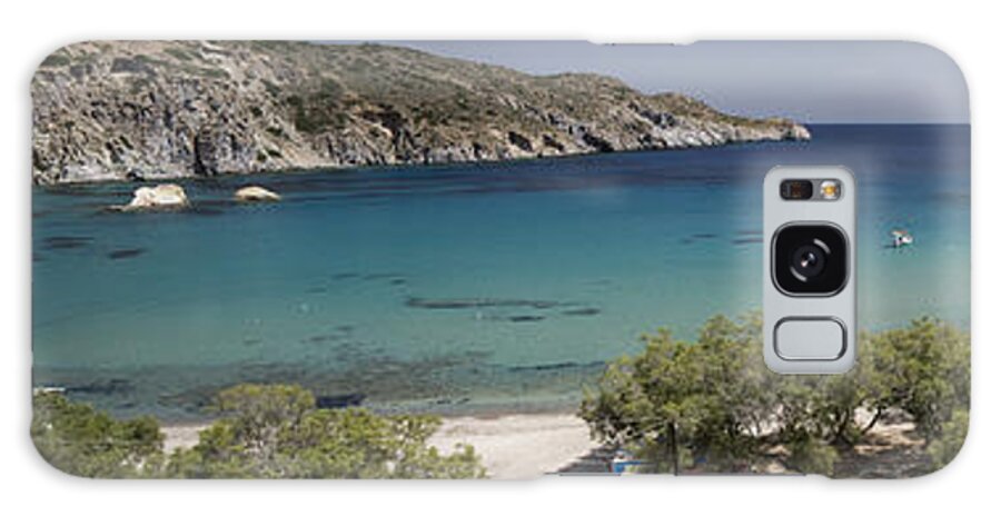 Touristic Galaxy Case featuring the photograph Panorama of Mandrakia Fishing Village Milos Greece by David Smith