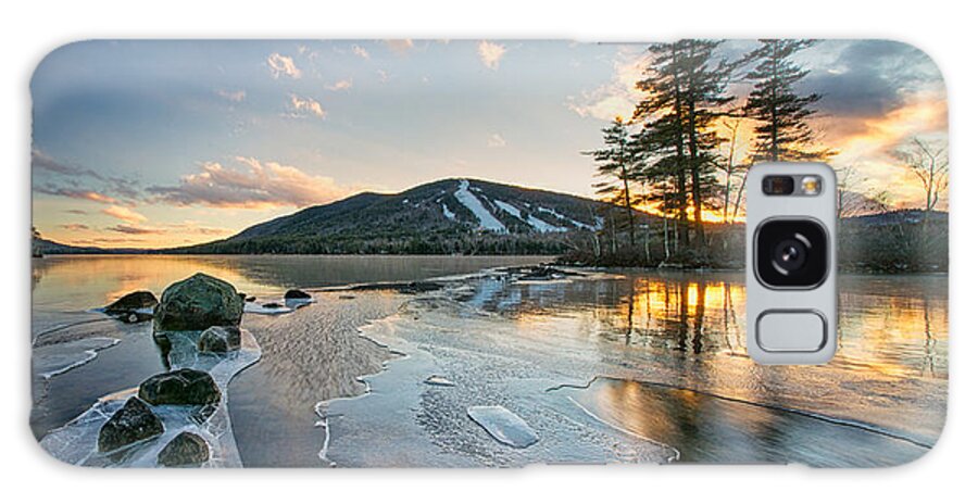 #moosepond#shawnee#pleasantmountain#maine#winter#sunset Galaxy Case featuring the photograph Panorama of Moose Pond by Darylann Leonard Photography