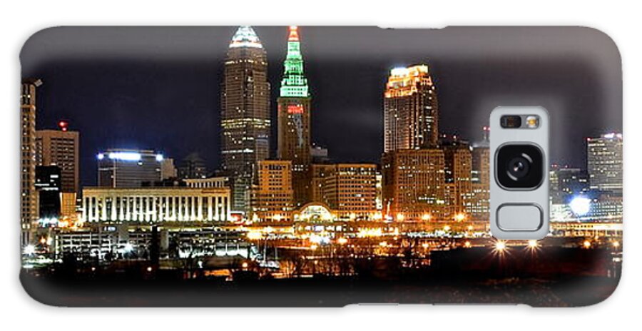 Cleveland Galaxy Case featuring the photograph Panoramic Cleveland #2 by Frozen in Time Fine Art Photography