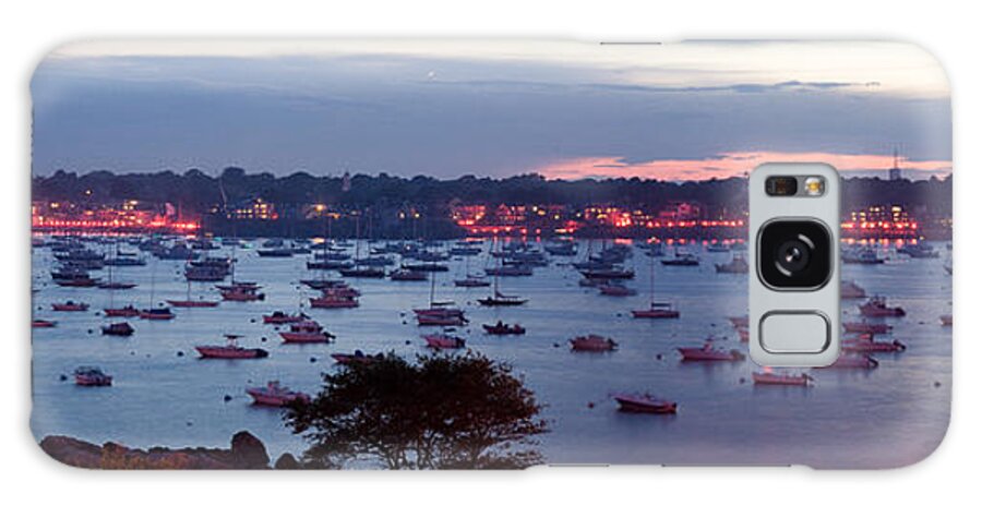 Marblehead Harbor Galaxy Case featuring the photograph Panoramic of the Marblehead Illumination by Jeff Folger