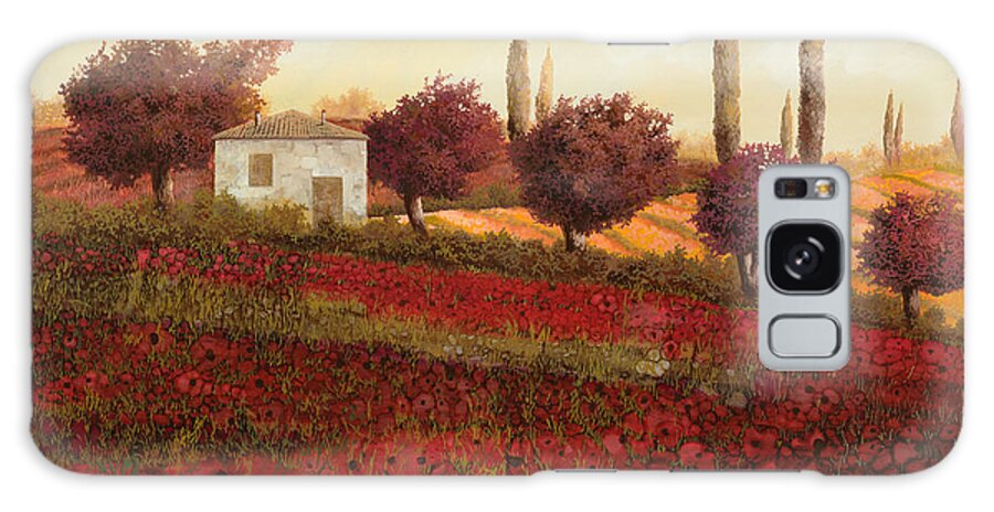 Tuscany Galaxy Case featuring the painting Papaveri In Toscana by Guido Borelli