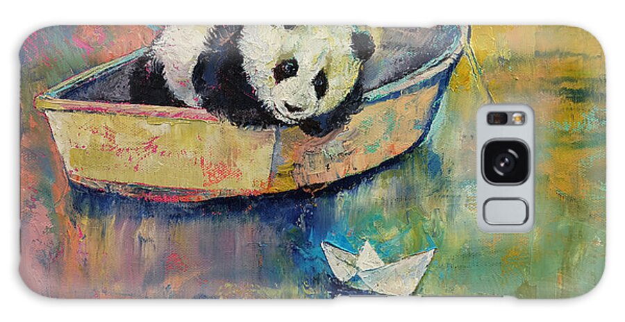 Children's Room Galaxy Case featuring the painting Paper Boat by Michael Creese