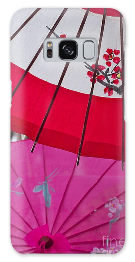 Pink Galaxy Case featuring the photograph Paper Cherry Blossom Umbrella by Anjanette Douglas
