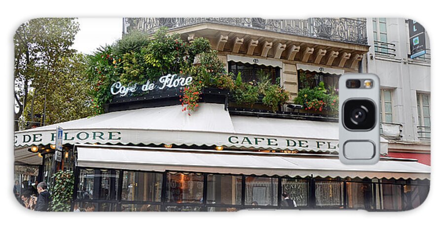 Paris Galaxy Case featuring the photograph Paris Cafe De Flore - Paris Fine Art Cafe De Flore - Paris Famous Cafes and Street Cafe Scenes by Kathy Fornal
