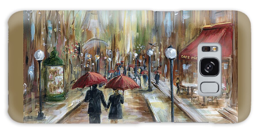 Paris Galaxy Case featuring the painting Paris Lovers Ill by Marilyn Dunlap
